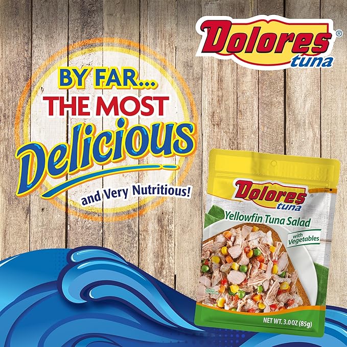 Dolores Chunk Light Yellowfin Tuna Salad with Vegetables, 3 oz (Pack of 24)