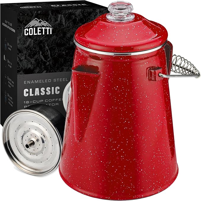 COLETTI Classic Percolator Coffee Pot — Camping Coffee Percolator, Campfire Coffee Pot – Camping