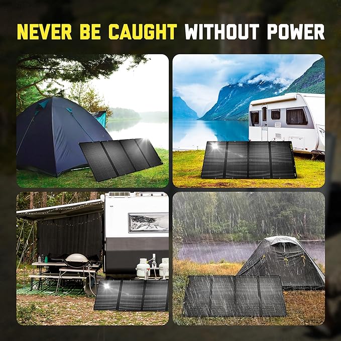 SunJack 400W Foldable Solar Panel Charger, 48V Portable ETFE Solar Charger for Power Station