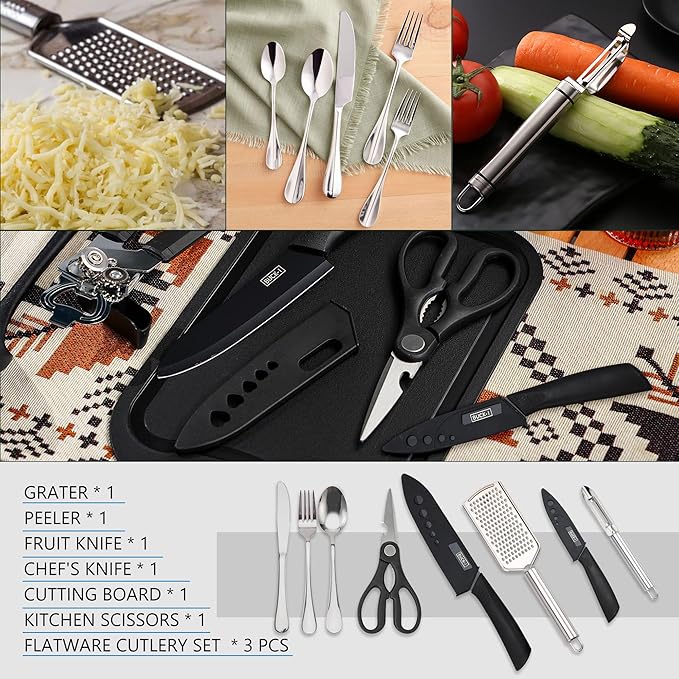 Camping Cooking Essentials Utensils Set - Camp Cookware Kitchen Accessories Kit, Camper Gear Must