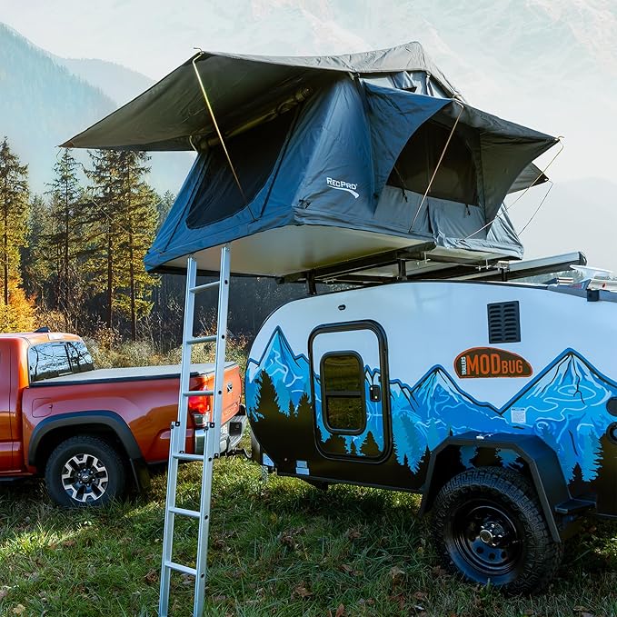 RecPro Soft Rooftop Tent with Mattress Pad | Extendable Ladder | Ventilation & Airflow | Weather