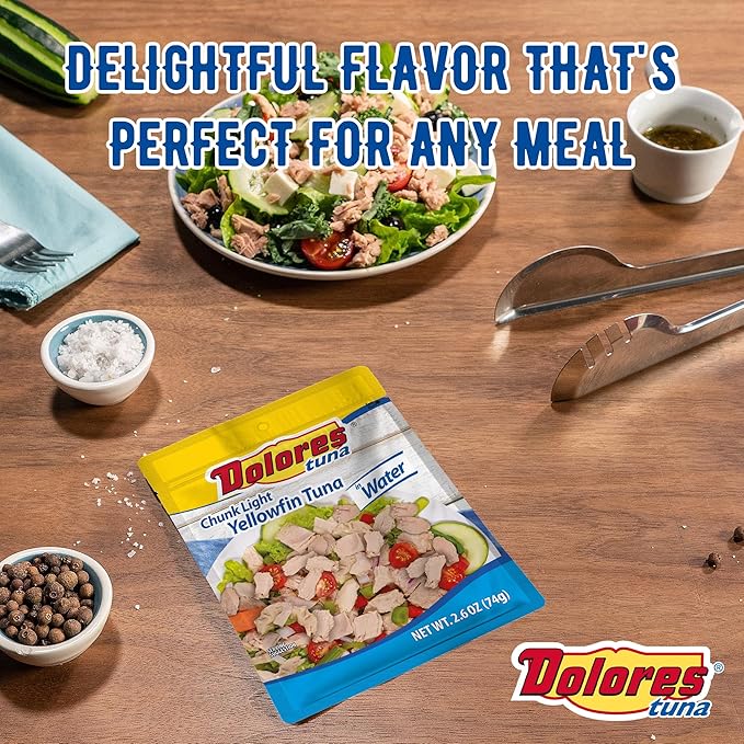 Dolores Chunk Light Yellowfin Tuna in Water, 2.6 oz (Pack of 24)