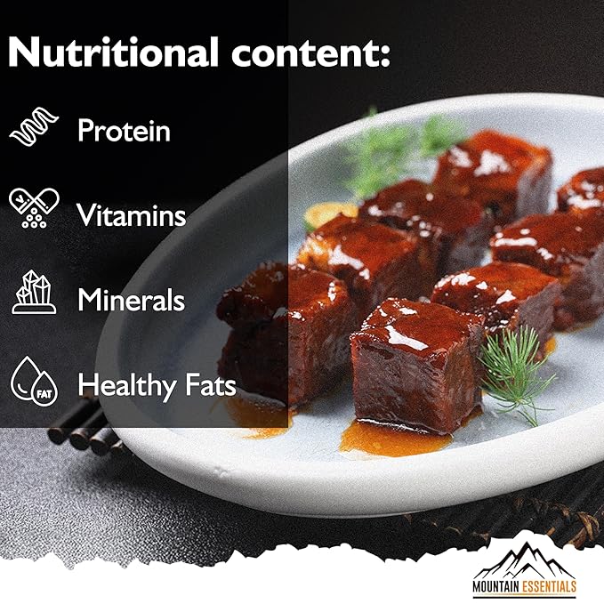 MOUNTAIN ESSENTIALS Freeze-Dried Diced Beef ??Fully Cooked Meat | Pre-Cooked | 240g High Protein