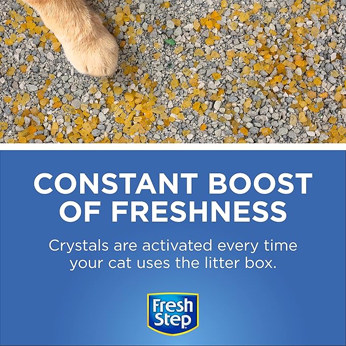 Fresh Step Cat Litter Crystals in Tropical Summer Breeze Scent - Cat Litter Box Deodorizer