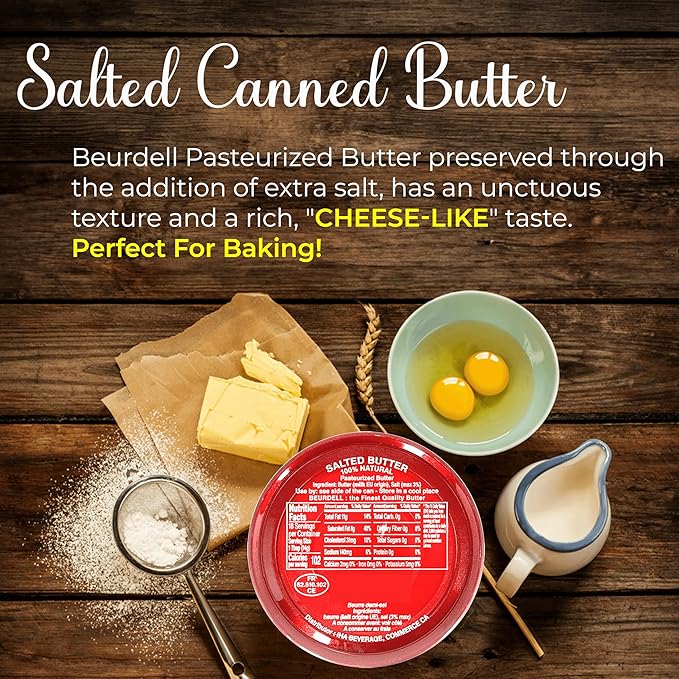 Beurdell French Salted Real Canned Butter 100% Natural Pasteurized Butter A real butter from France