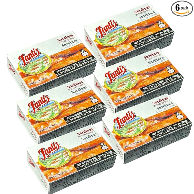 Fantis ??Sardines in Tomato Sauce ??Wild-Caught Spanish Style Sardines, Gourmet Canned Seafood