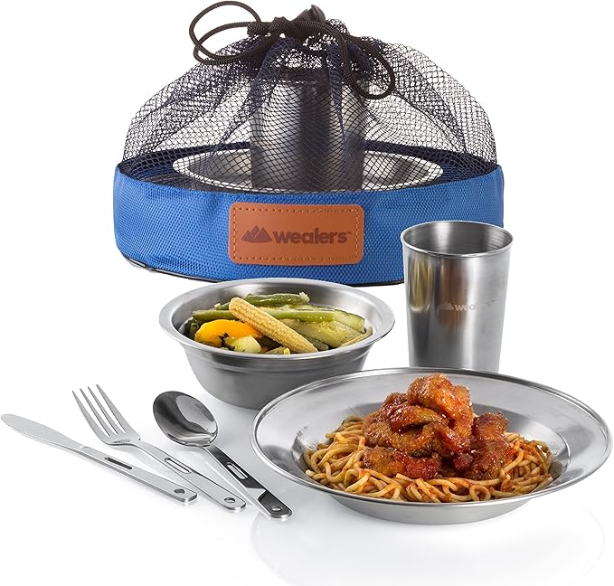 Unique Complete Messware Kit Polished Stainless Steel Dishes Set| Tableware| Dinnerware| Camping|