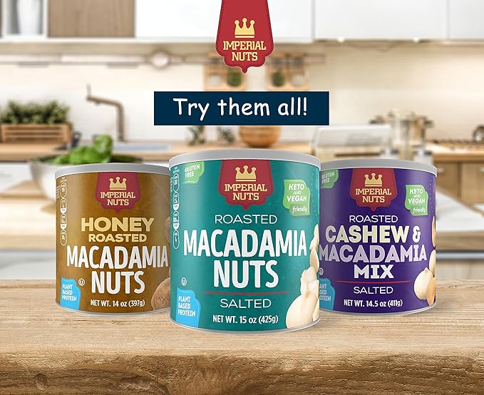 Imperial Nuts - Macadamia Nuts Oil Roasted Roasted | Gluten Free, Vegan and Keto Friendly Food |