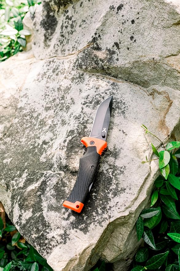 Ultimate Folding Knife, 3.6" Steel Blade, EDC Knife with Rubberized Grip, Includes Sheath with Belt