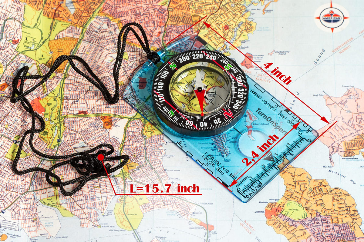 TurnOnSport Orienteering Compass - Blue - product view 4