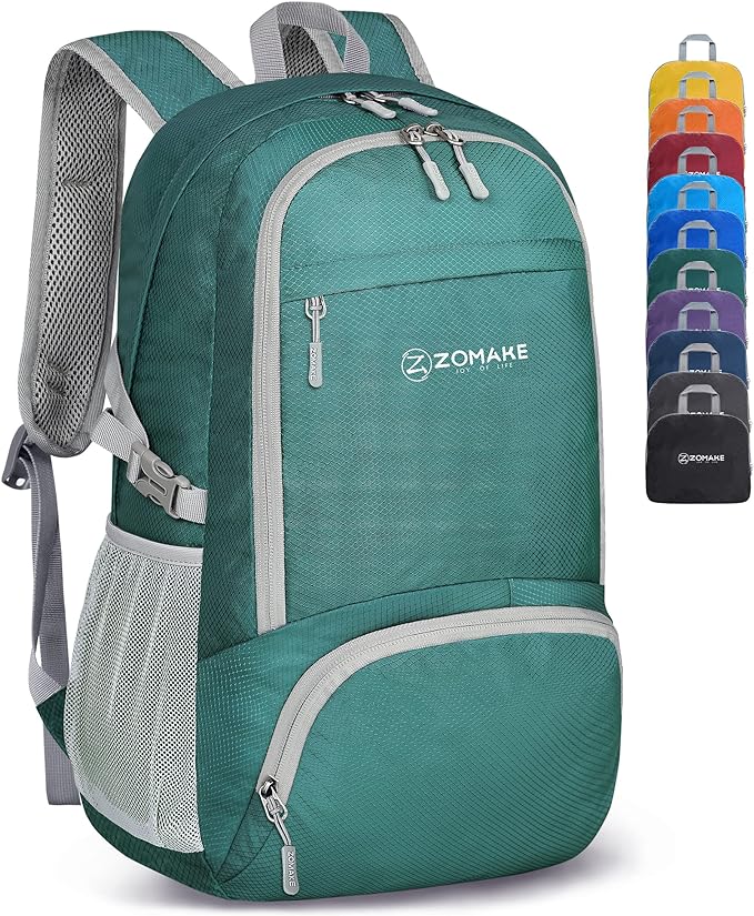 ZOMAKE Lightweight Packable Backpack 30L, Foldable Hiking Backpacks Water Resistant Compact Folding