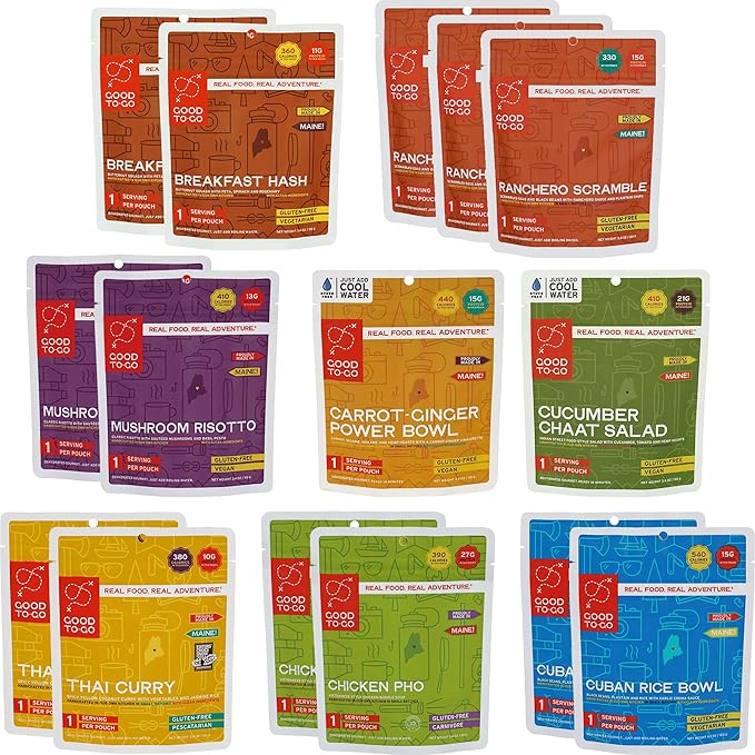GOOD TO-GO Food Kit Assortments | Camping Food, Backpacking Food | Just Add Water Meals