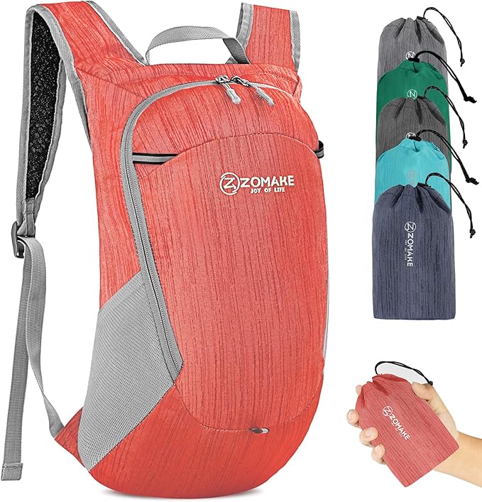 ZOMAKE Ultra Lightweight Packable Backpack 18L, Small Foldable Hiking Backpacks Water Resistant