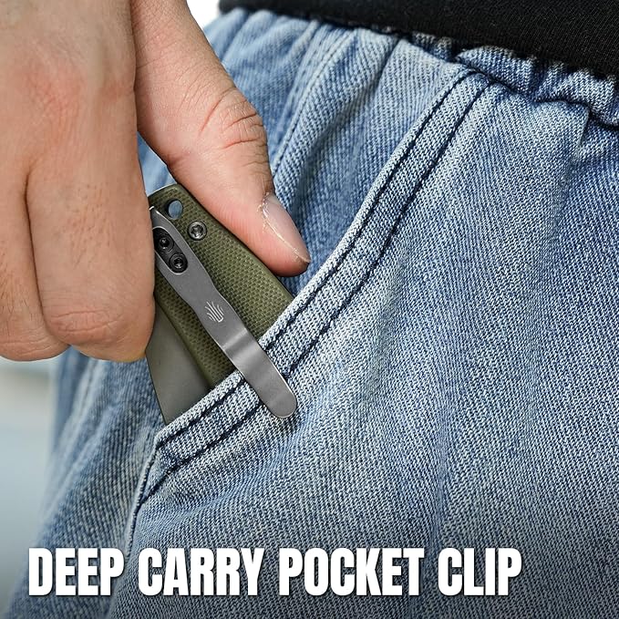 Kizer Mini Grouper Folding Pocket Knife, 3.16??D2 Blade G10 Handle Camping Folding Knife, Button