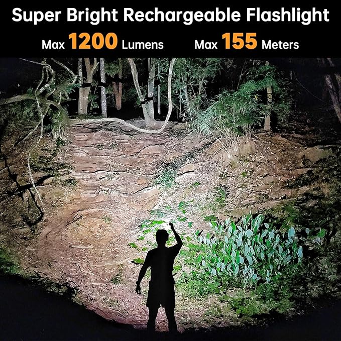 Wurkkos FC11C Led Flashlight Rechargeable High Lumen 1200, Small Powerful Flashlight USB C, Super