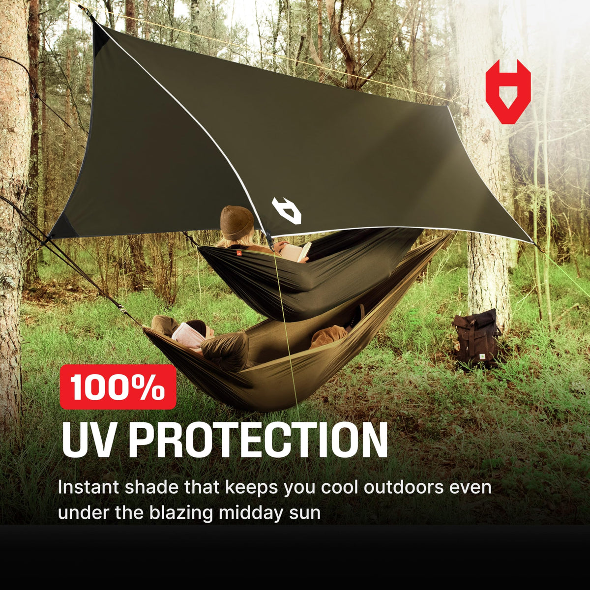Rain Fly 12x10 Lightweight Survival Camping Tarp; 100% Waterproof; Makes a Great Backpacking Tarp