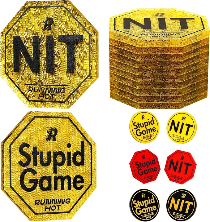 RUNNING HOT Nit Button Set for Texas Hold'em & Omaha Poker (Pack of 10) - Professional Chips for