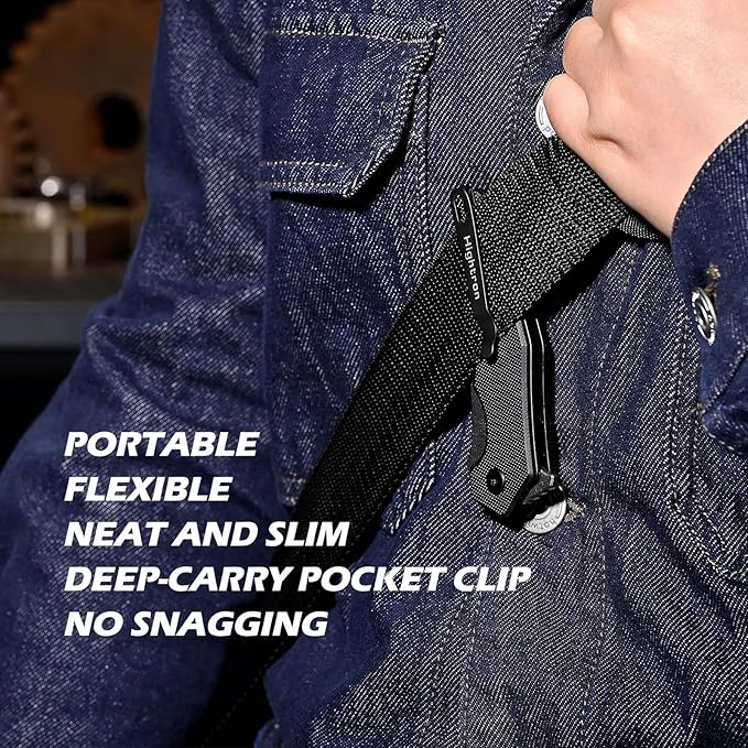 Hightron Mini Ventura Flipper Folding Knife for EDC, Liner Lock Pocket Knife with 2.85" Stonewashed