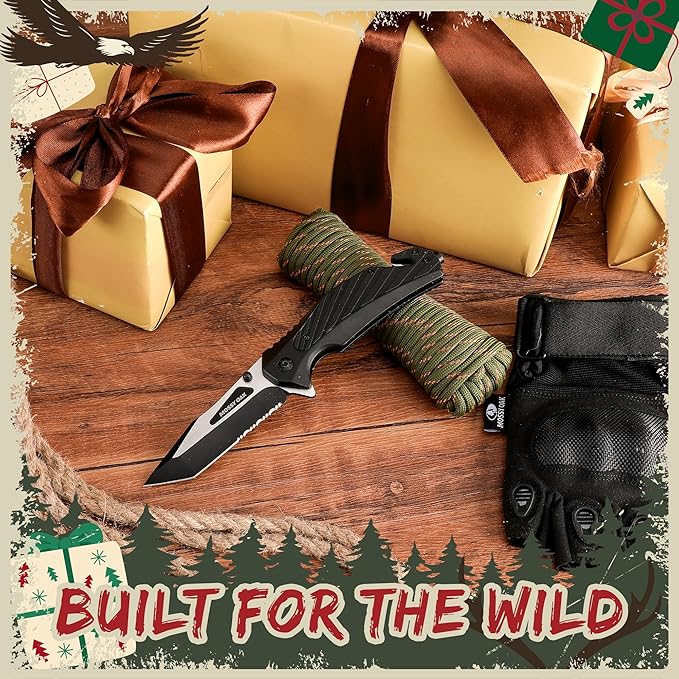 MOSSY OAK Folding Pocket Knife with Aluminium Alloy & G10 Handle, 4.75" Tactical Knife with