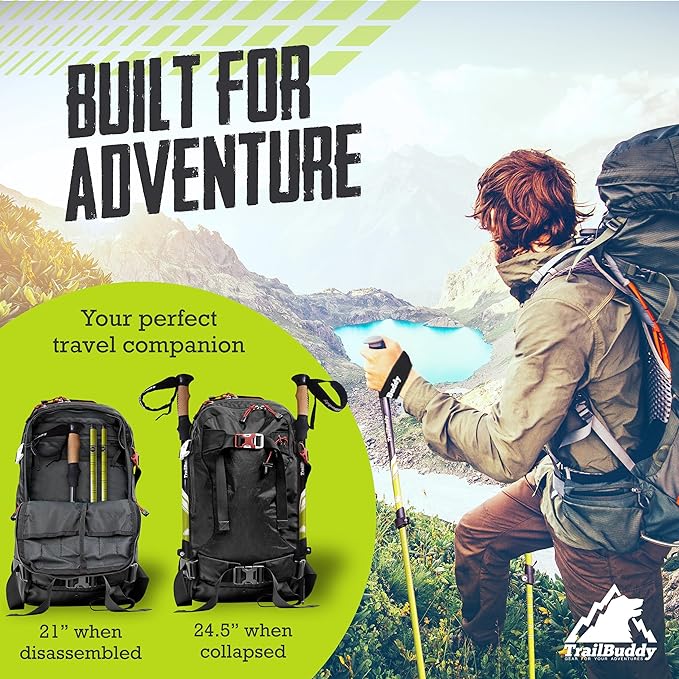 TrailBuddy Trekking Poles ??Lightweight 7075 Aluminum Hiking Poles for Women, Men & Seniors