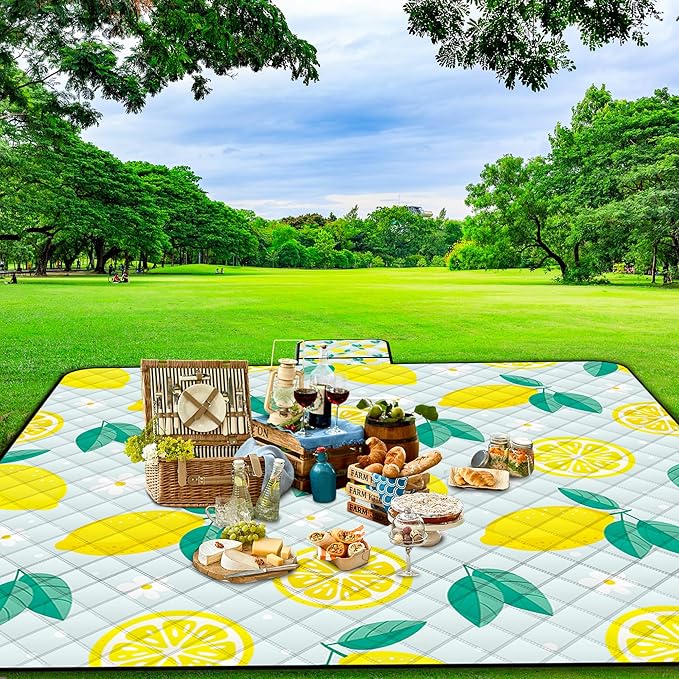Extra Large Picnic Blanket Waterproof,80"x 80"Foldable Machine Washable Beach Blankets,Outdoor