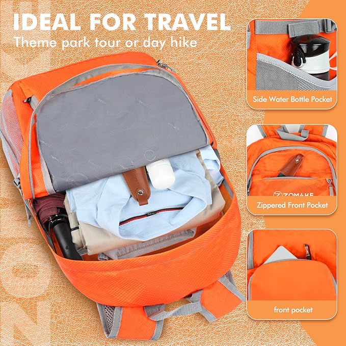 ZOMAKE Lightweight Packable Backpack 30L, Foldable Hiking Backpacks Water Resistant Compact Folding