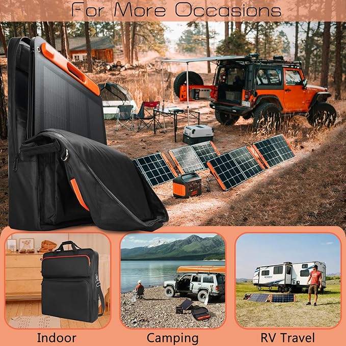Solar Panel Storage Bag Compatible with 2 Jackery 200W, Padded Portable Solar Panel Travel Bag