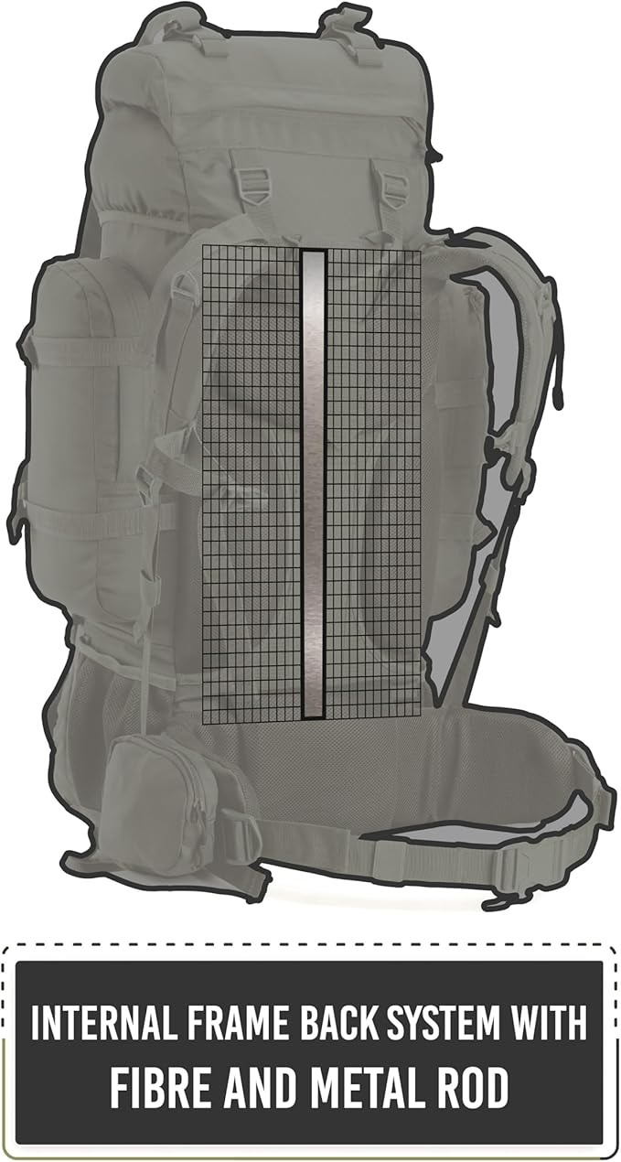 Tripole Colonel 80 Litres Internal Frame Trekking and Hiking Rucksack + Detachable Day Pack, Rain