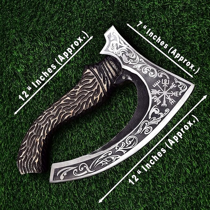 SHINY CRAFTS -Axes viking axe real weapon mens axes gifts for him- with Black Etching Authentic