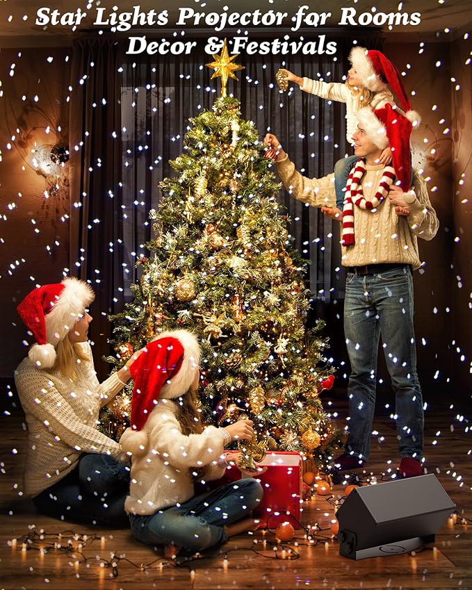 Outdoor Star Lights Projector, AIRIVO White Laser Fairy Lights Projector, Christmas Snowflake