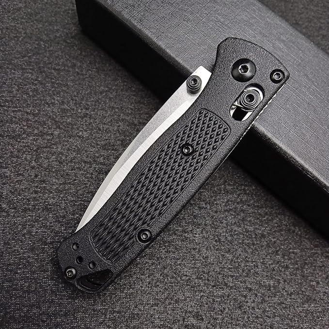HUAAO Mini Folding Pocket Knife, Plain Edge, Thumb Stud Manual Open, Glass Reinforced Nylon Grivory