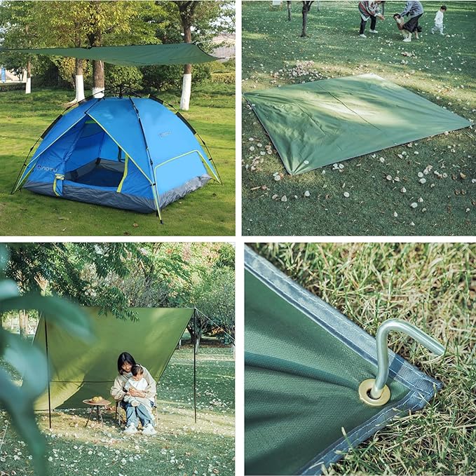 Azarxis Waterproof Camping Tent Tarp Hammock Rain Fly Footprint Ground Cloth Shelter Sunshade Beach