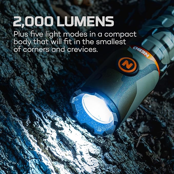 NEBO Redline Torchy 2K, 2000 Lumen Pocket, Rechargeable LED, Water & Impact Resistant Flashlight