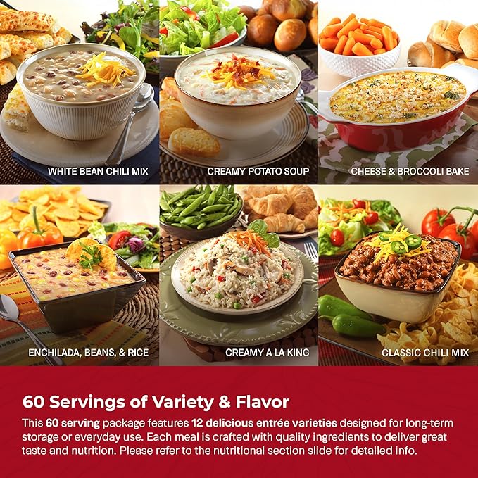 Legacy Food Storage 60 Serving Emergency Food Supply Bucket, 12 Entrees, 23,400 Total Calories