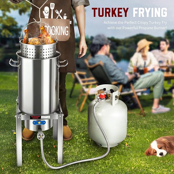 ARC 55,000BTU Propane Burner Camping Stove,Outdoor Gas Stove Burner Cooker for Cooking for Turkey