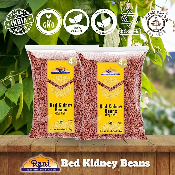 Rani Red Kidney Beans, Light 64oz (4lbs) 1.81kg ~ Pack of 2~128oz (8lbs) 3.63kg Total ~ All Natural