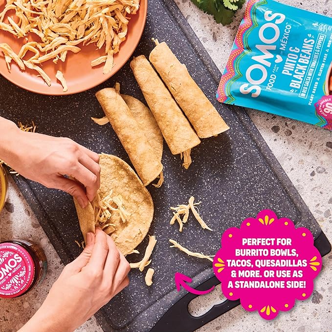 SOMOS Pinto & Black Beans - Gluten Free, Non-GMO, Vegan Ready-to-Eat Microwavable Meals