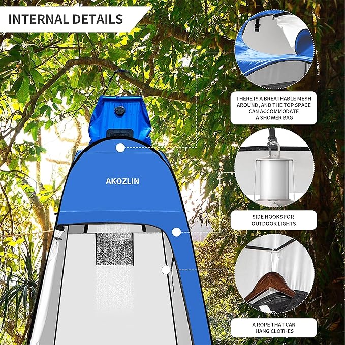 AKOZLIN Portable Pop Up Shower Tent Instant Privacy Dressing Changing Tent Outdoor Shower Room Camp