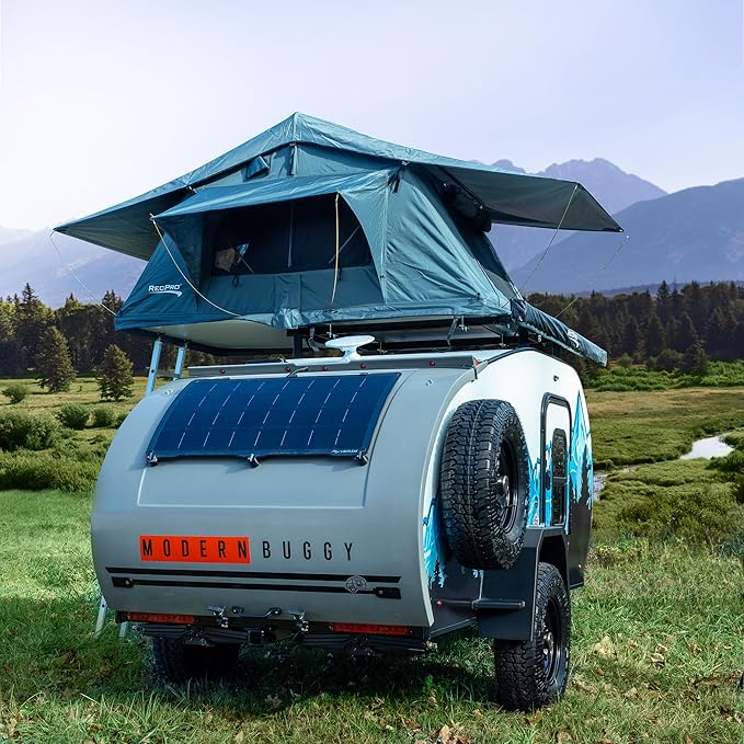 RecPro Soft Rooftop Tent with Mattress Pad | Extendable Ladder | Ventilation & Airflow | Weather
