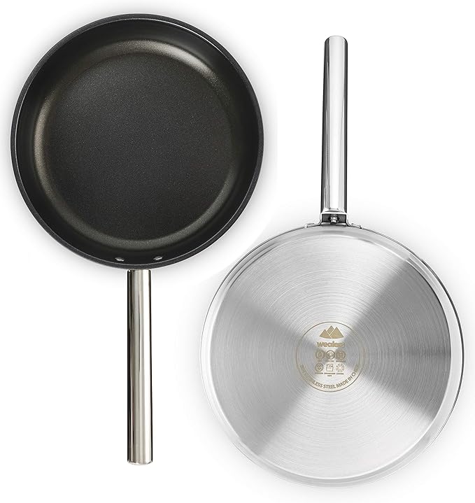 Camping Cookware Set 304 Stainless Steel 8-Piece Pots & Pans Open Fire Cooking Kit | Frying Pan
