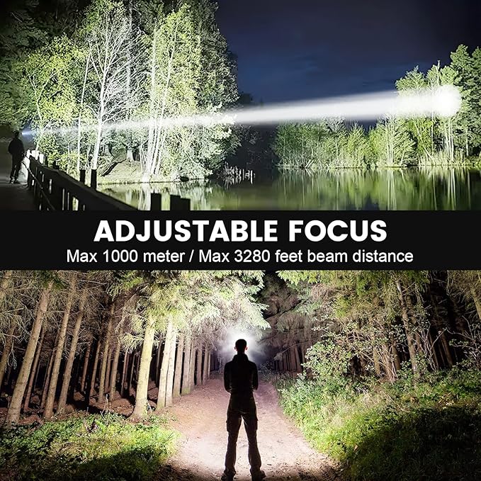 Headlamp Rechargeable 99,000LM Super Bright, 2pack LED Head Lamp with 3 Modes, 90°Adjustable Head