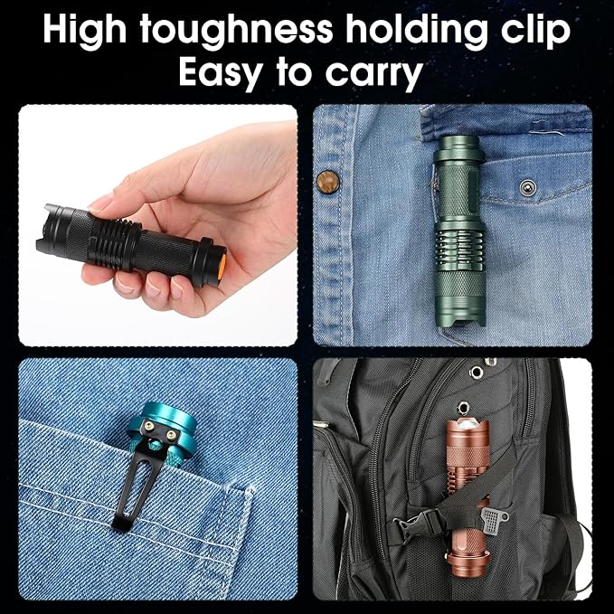 Fumete 20 Pieces LED Flashlight Mini 3 Mode Tactical Torch Small Water Resistant Pocket Flash Light