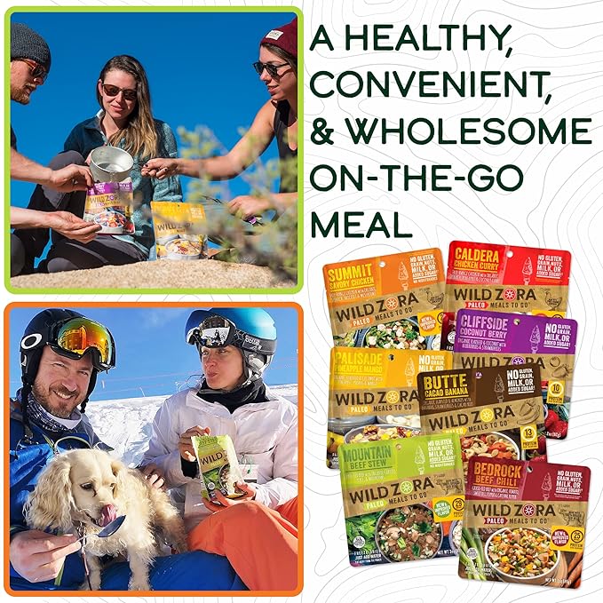 Wild Zora Paleo Freeze Dried Meals for Backpacking & Camping - Healthy Gluten Free & Grain Free