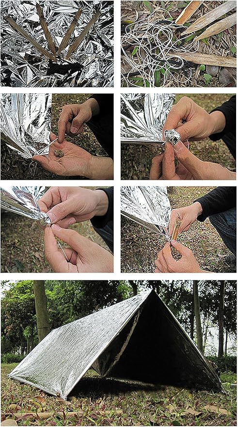 Emergency Foil Blanket, Survival Thermal Mylar Blankets Individually Packaged Perfect for Outdoors