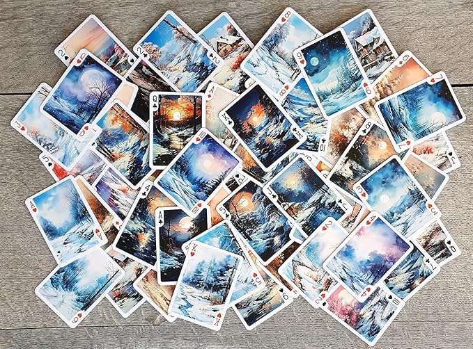 Frosty Morning Playing Cards (Poker Deck 54 Cards All Different) Frosty Winter Forest Landscapes