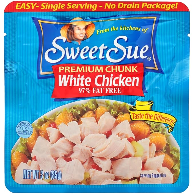 Sweet Sue Premium Chicken Breast, 3 Ounce - 20g Protein per Serving, 97% Fat Free - Gluten Free