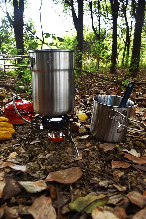 Camping Cups and Mugs Pot 2Pcs -304 Food Grade Stainless Steel - Outdoor Cookware Set with Vented