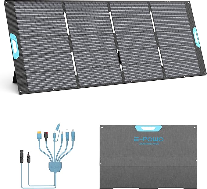 400W Portable Solar Panel for Power Station, 23.5% High Efficiency ETFE Foldable Solar Panels