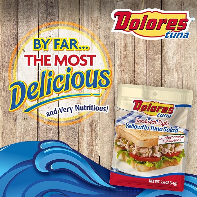 Dolores Chunk Light Yellowfin Tuna with Mayonnaise and Jalapeno Peppers, 2.6 oz (Pack of 24)