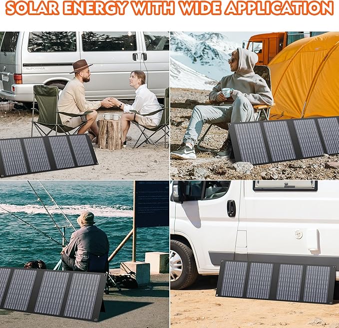 Apowking Portable Solar Panels 40W, Foldable Solar Panel Charger for 100-300W Portable Power
